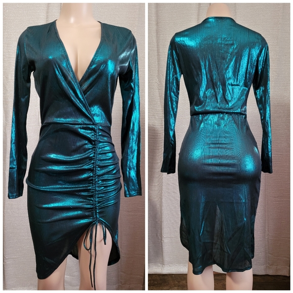 Fashion ruched midi dress new size M, L available strech material. - Picture 3 of 10